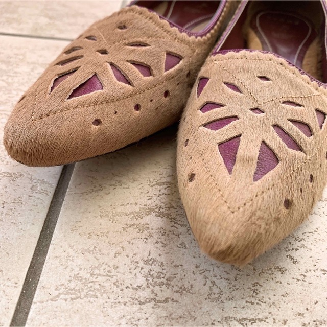 SCANX スキャンクス パンプス ポインテッドトゥ レディースパンプス　赤紫 レディースの靴/シューズ(ハイヒール/パンプス)の商品写真