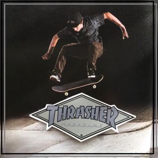 スラッシャー(THRASHER)のTHRASHERスラッシャーマガジンUS限定ダイヤロゴステッカーラスト２(スケートボード)