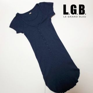 ルグランブルー(LGB)のLGB/アンゴラ混ヘンリーネックカットソー/半袖/ネイビーブルー/ルグランブルー(カットソー(半袖/袖なし))