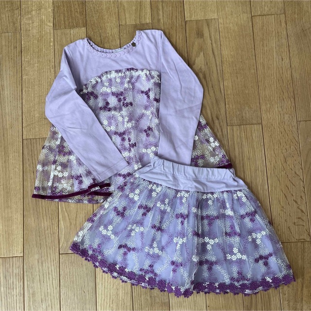 ご専用♡ANNA SUI mini♡フラワー刺しゅうチュールセットアップ 120