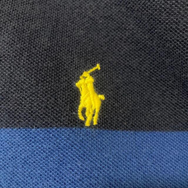 POLO RALPH LAUREN(ポロラルフローレン)のポロラルフローレン　半袖　ポロシャツ　ワンポイント刺繍ロゴ　青黒　ボーダー2XL メンズのトップス(ポロシャツ)の商品写真