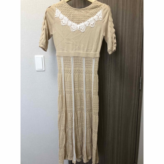 Lace trimmed Cotton blend Knit Dress