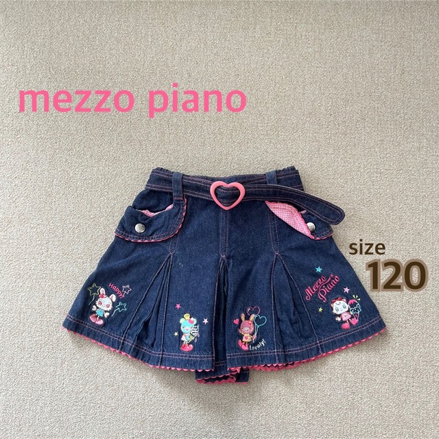 panda様専用mezzopiano デニムショートパンツ　120cm キッズ/ベビー/マタニティのキッズ服女の子用(90cm~)(パンツ/スパッツ)の商品写真