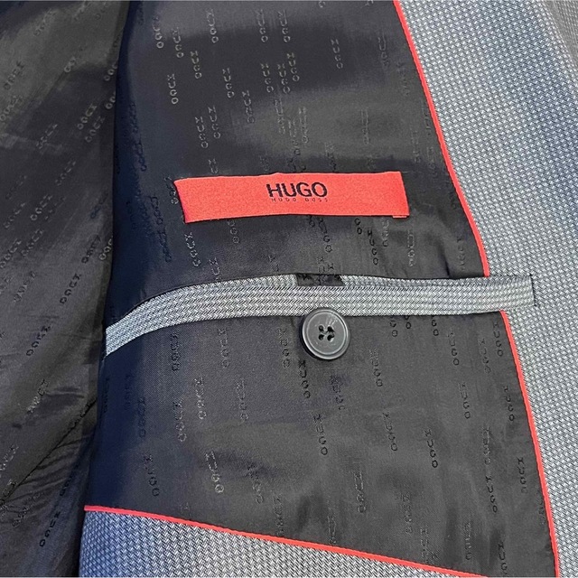 専用【極美品】HUGO BOSS グレー チェック スーツ セット XL 赤タグ