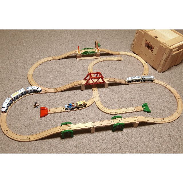 BRIO(ブリオ)のBRIO 木製レールセット 木箱付 エンタメ/ホビーのおもちゃ/ぬいぐるみ(鉄道模型)の商品写真