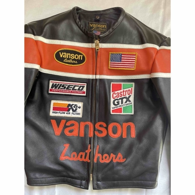 VANSON(バンソン)の良好VANSON バンソン シングルライダース フラッグ 38 メンズのジャケット/アウター(ライダースジャケット)の商品写真