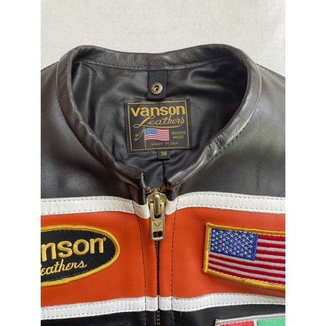 VANSON(バンソン)の良好VANSON バンソン シングルライダース フラッグ 38 メンズのジャケット/アウター(ライダースジャケット)の商品写真