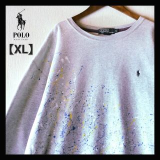 ポロラルフローレン(POLO RALPH LAUREN)の古着★ポロバイラルフローレン ワンポイント刺繍ロゴ ペイントスウェットトレーナー(スウェット)