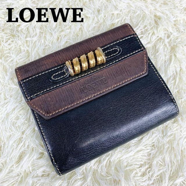 LOEWE 折り財布 二つ折り ベラスケス ブラック ブラウン | wic-capital.net