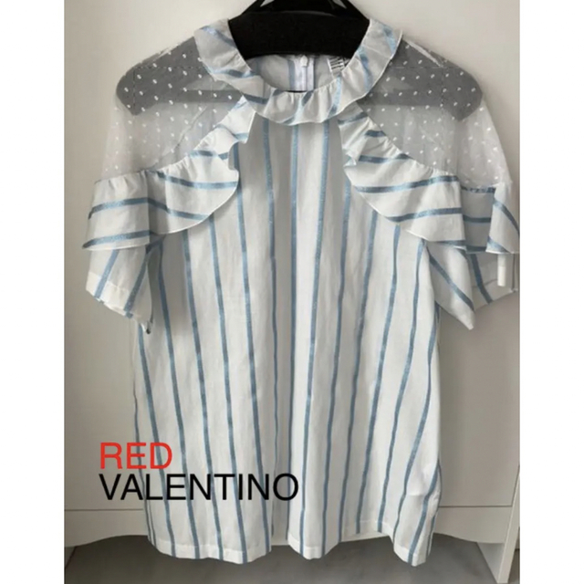 RED VALENTINO(レッドヴァレンティノ)のレッドバレンティノ　レース　フリル　ブラウス レディースのトップス(シャツ/ブラウス(半袖/袖なし))の商品写真