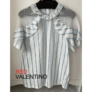 レッドヴァレンティノ(RED VALENTINO)のレッドバレンティノ　レース　フリル　ブラウス(シャツ/ブラウス(半袖/袖なし))