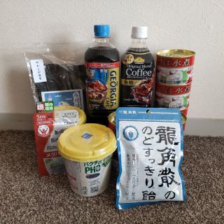 食品飲料色々☆無糖コーヒー鯖缶龍角散のど飴北海道昆布フォースープ他詰合せ(その他)