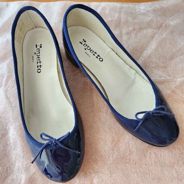 美品　カミーユ　バレエシューズ　repetto　ネイビー　ハイヒール/パンプス　売り販促品　36