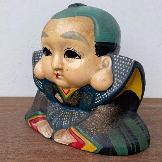 幸運を招く 福助 人形 陶器 昭和 手描き 貯金箱 骨董の通販 by 幸運を招く 福助 人形 陶器 昭和 手描き 貯金箱 骨董の通販 by