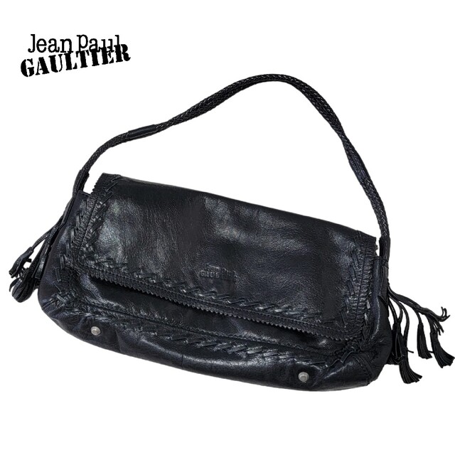 Jean-Paul GAULTIER(ジャンポールゴルチエ)の【極美品】◆希少◆ ジャンポールゴルチェ 黒 ハンドバッグ 牛革 レザーバッグ レディースのバッグ(ハンドバッグ)の商品写真