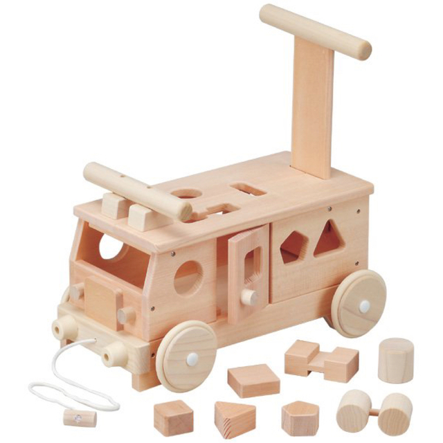 【未使用品】森のパズルバス MOCCOモッコ 平和工業 W-029 木のおもちゃ キッズ/ベビー/マタニティのおもちゃ(手押し車/カタカタ)の商品写真