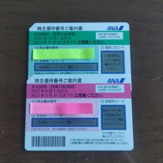 エーエヌエー(ゼンニッポンクウユ)(ANA(全日本空輸))のANA　株主優待券　2枚(その他)