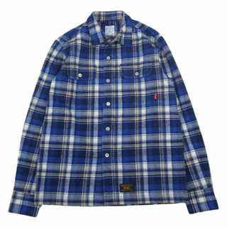 ダブルタップス(W)taps)のWTAPS ダブルタップス 長袖シャツ 14AW 142GWDT-SHM05 VATOS L/S SHIRTS TEXTILE バトス チェック ネル シャツ ネイビー系 S【中古】(シャツ)