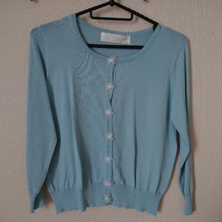 トッコクローゼット(TOCCO closet)の【セール】トッコクローゼット　カーディガン　水色　ブルー　花　春　夏(カーディガン)