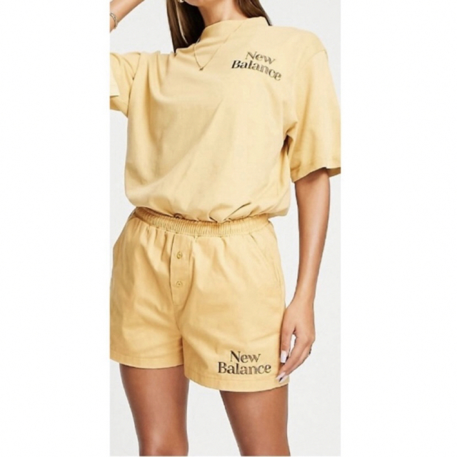 New Balance(ニューバランス)の【タグ付き上下set 】New Blance ロゴ刺繍 Tシャツ+パンツ レディースのルームウェア/パジャマ(ルームウェア)の商品写真