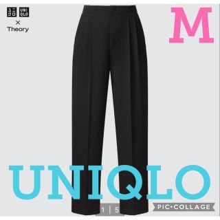 ユニクロ(UNIQLO)の新品タグ付き★UNIQLO×Theoryユニクロセオリーストレッチパンツ★M★黒(カジュアルパンツ)