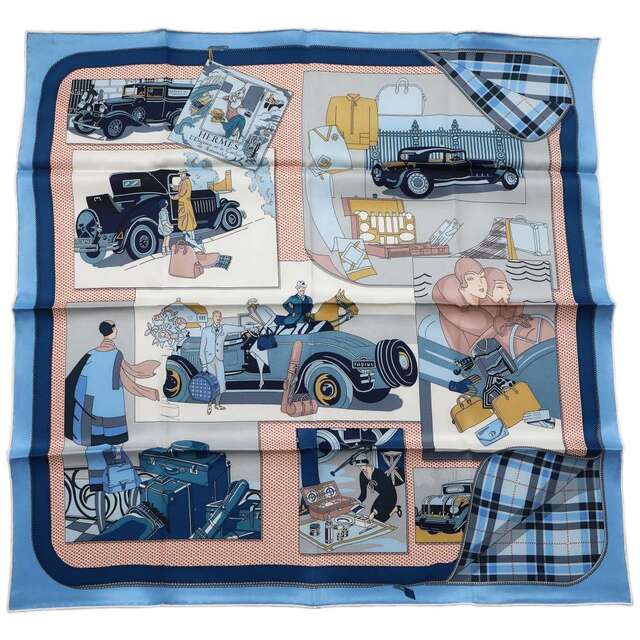 レッド系 エルメス スカーフ カレ70 自動車の快適 Confort en