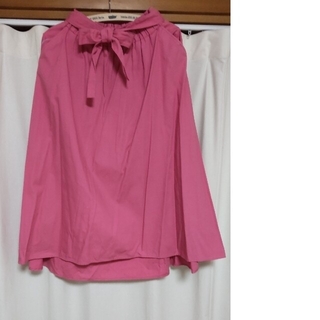 ピンク　日本製　ロングスカート　コットン１００％(ロングスカート)