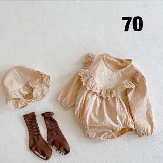 ✳︎新品未使用✳︎ レースロンパース　 ベビー服　女の子　70  春(ロンパース)