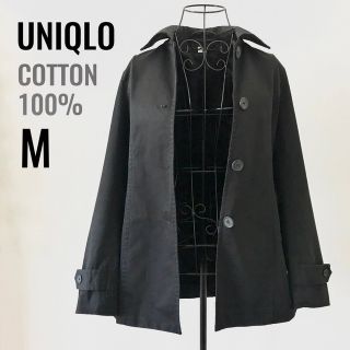 ユニクロ(UNIQLO)のUNIQLO｜綿 ステンカラーコート 黒 M(スプリングコート)