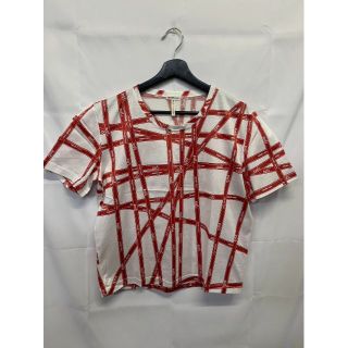 エルメス(Hermes)の★中古品★エルメス HERMES Tシャツ リボン柄 ホワイト×レッド  XL(Tシャツ(半袖/袖なし))