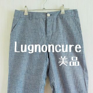 ルノンキュール(Lugnoncure)の美品 Lugnoncure ルノンキュール リネン混 ストライプパンツ(カジュアルパンツ)