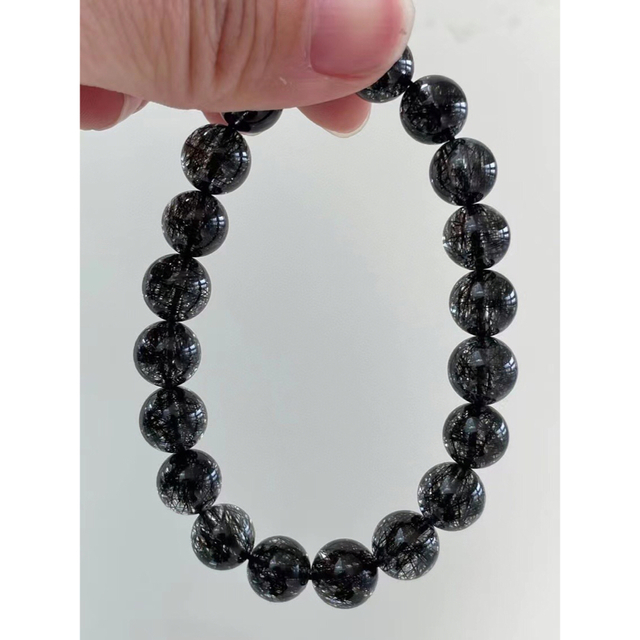 ⭐︎【天然】ブラックルチルクォーツ ブレスレット 9.4mm-