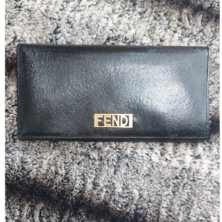 フェンディ(FENDI)のFENDI 長財布  ブラック レザー  ゴールド ロングウォレット(長財布)