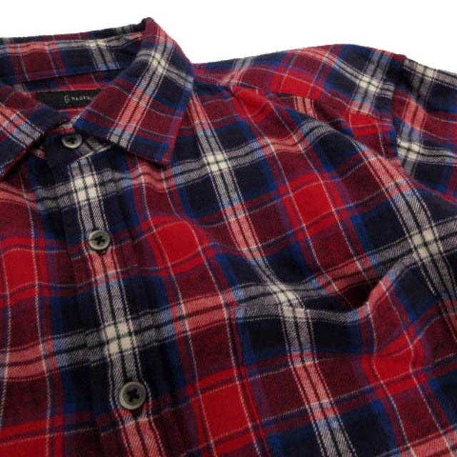 RAGEBLUE(レイジブルー)のレイジブルー シャツ ネルシャツ 長袖 胸ポケ チェック 赤 紺 青 オフ白 L メンズのトップス(シャツ)の商品写真