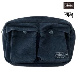 ステューシー(STUSSY)のSTUSSY × PORTER キャンバス ウエストバッグ(ウエストポーチ)