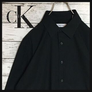 カルバンクライン(Calvin Klein)の【美品人気カラーブラック】カルバンクライン　長袖スリムフィットシャツ　C115(シャツ)