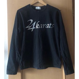 トゥエンティーフォーカラッツ(24karats)の24karats ロンT  ブラック×シルバー　M(Tシャツ/カットソー(七分/長袖))