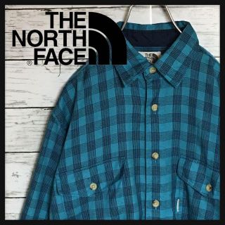 ザノースフェイス(THE NORTH FACE)の【美品人気色グリーン】ザノースフェイス　長袖チェックシャツ　Sサイズ　C112(シャツ)