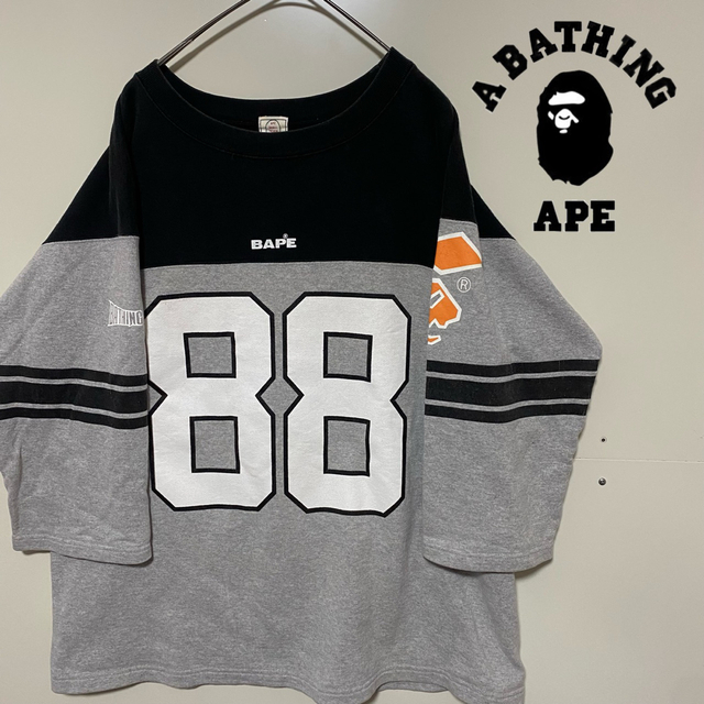 A BATHING APE/エイプ　初期タグ　スウェット　七分袖　メンズM