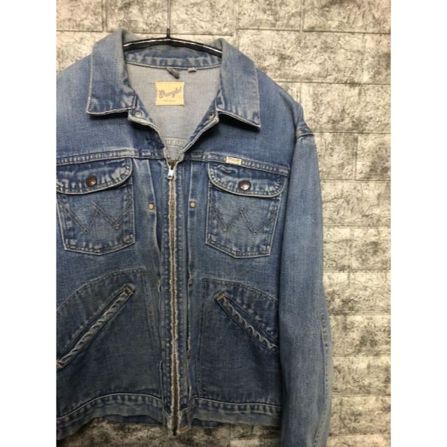 60s Wrangler 24MJZ ジッパー デニムジャケット 38 グリッパ