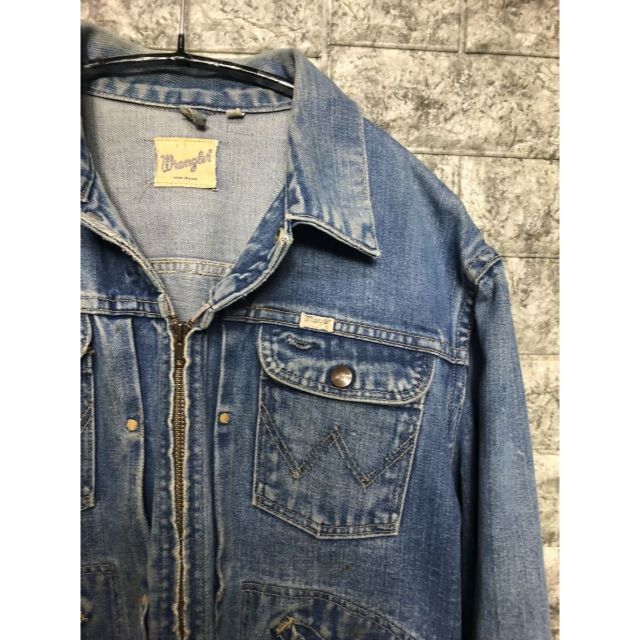 60s Wrangler 24MJZ ジッパー デニムジャケット 38 グリッパ