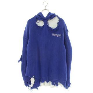 バレンシアガ(Balenciaga)のバレンシアガ  21AW  662718 T3212 キャンペーンロゴデストロイ加工レイヤードパーカー メンズ S(パーカー)