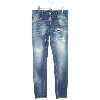 ディースクエアード(DSQUARED2)のディースクエアード  SUPER SKINNY JEAN S71LB0918 ダメージ加工スキニーデニムパンツ メンズ 44(デニム/ジーンズ)