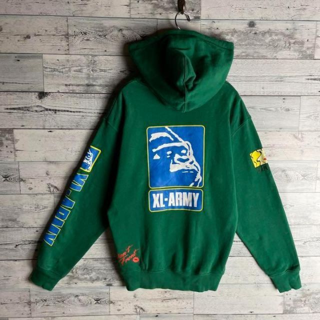 【即完売品】XLARGE×ARMY コラボ パーカー L ビッグロゴ 袖ロゴ