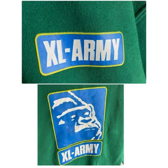 エクストララージ X-LARGE ARMY コラボビックロゴ パーカー 緑 青