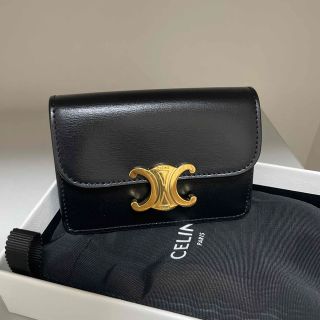 セリーヌ(celine)の[新品] CELINE セリーヌ カードホルダー トリオンフ ブラック 黒(パスケース/IDカードホルダー)