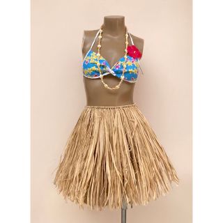 新品 import Hawaii直輸入 モレ衣装(水色×赤花×ベージュ)(ダンス/バレエ)