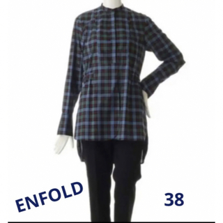 エンフォルド(ENFOLD)のENFOLD☆バンドカラーチェックロングシャツ(シャツ/ブラウス(長袖/七分))
