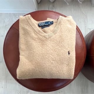 ポロラルフローレン(POLO RALPH LAUREN)のPOLO V-neck camel knit  ポロラルフローレン　ニット(ニット/セーター)