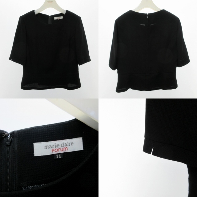 マリクレール 3ピースセット スカートスーツ リボンモチーフ 喪服 黒 11